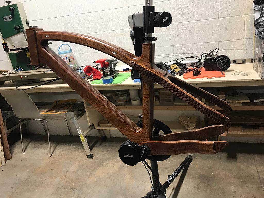 eBike Bafang BBS02 Motor Installed on Wood Electric Bicycle