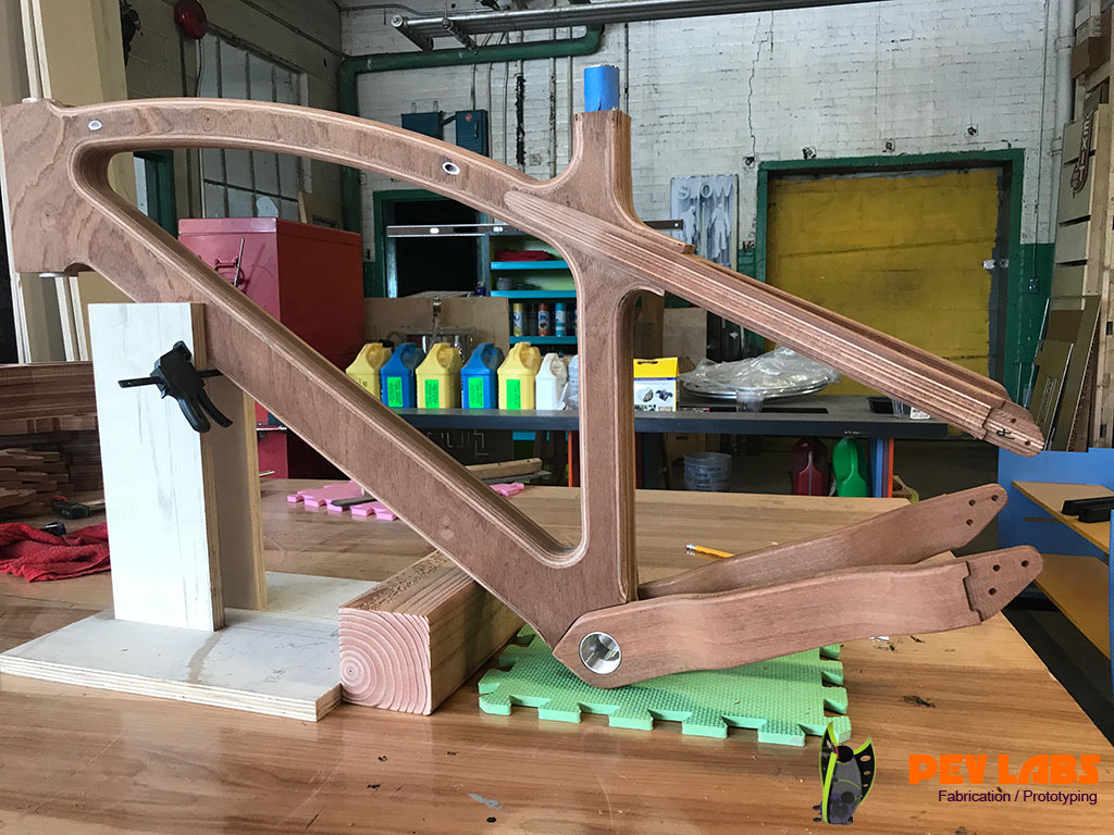 Dry Fitting Wood Bike Frame Assembly