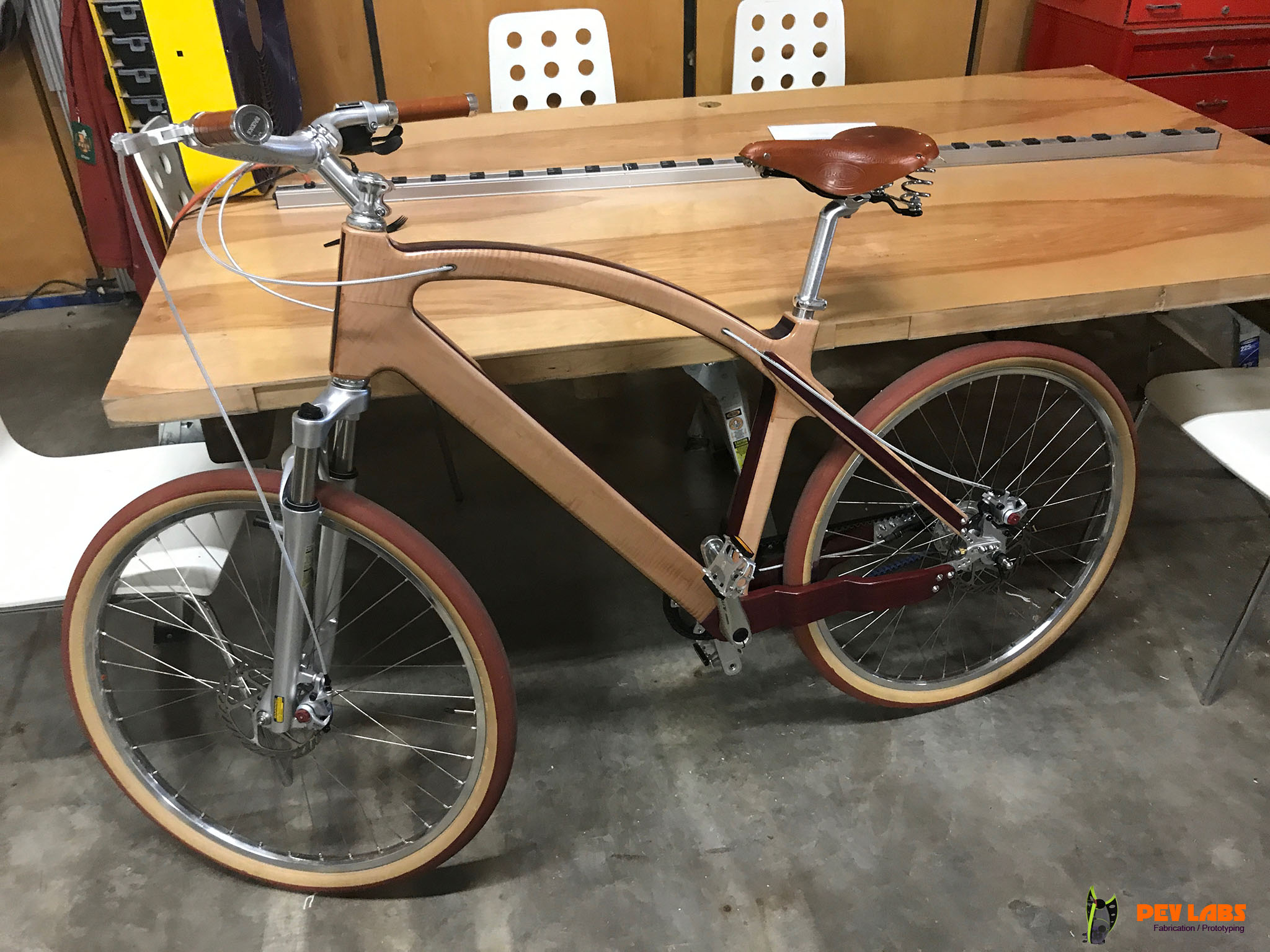 Wooden store electric bike