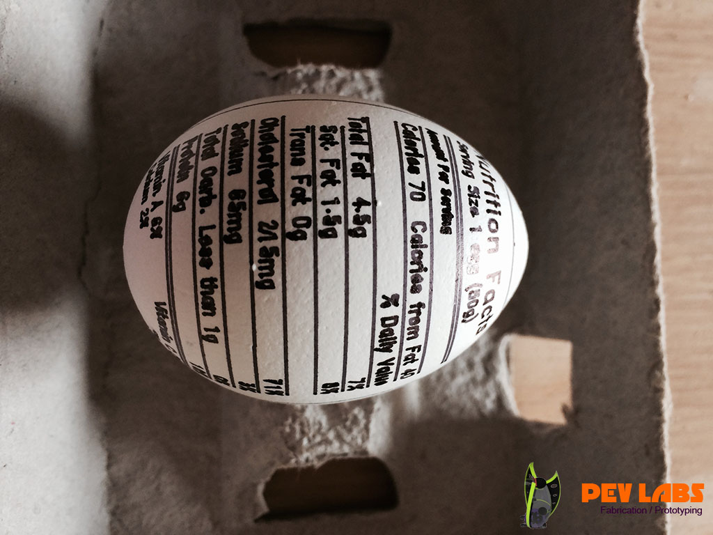 Egg With Printed Nutrient Label