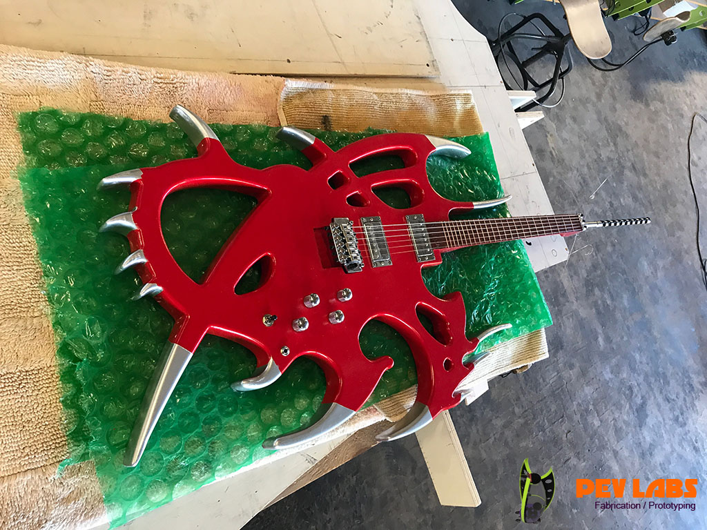 PEV Labs Built This Slumber Party Massacre Guitar II Production Assembly
