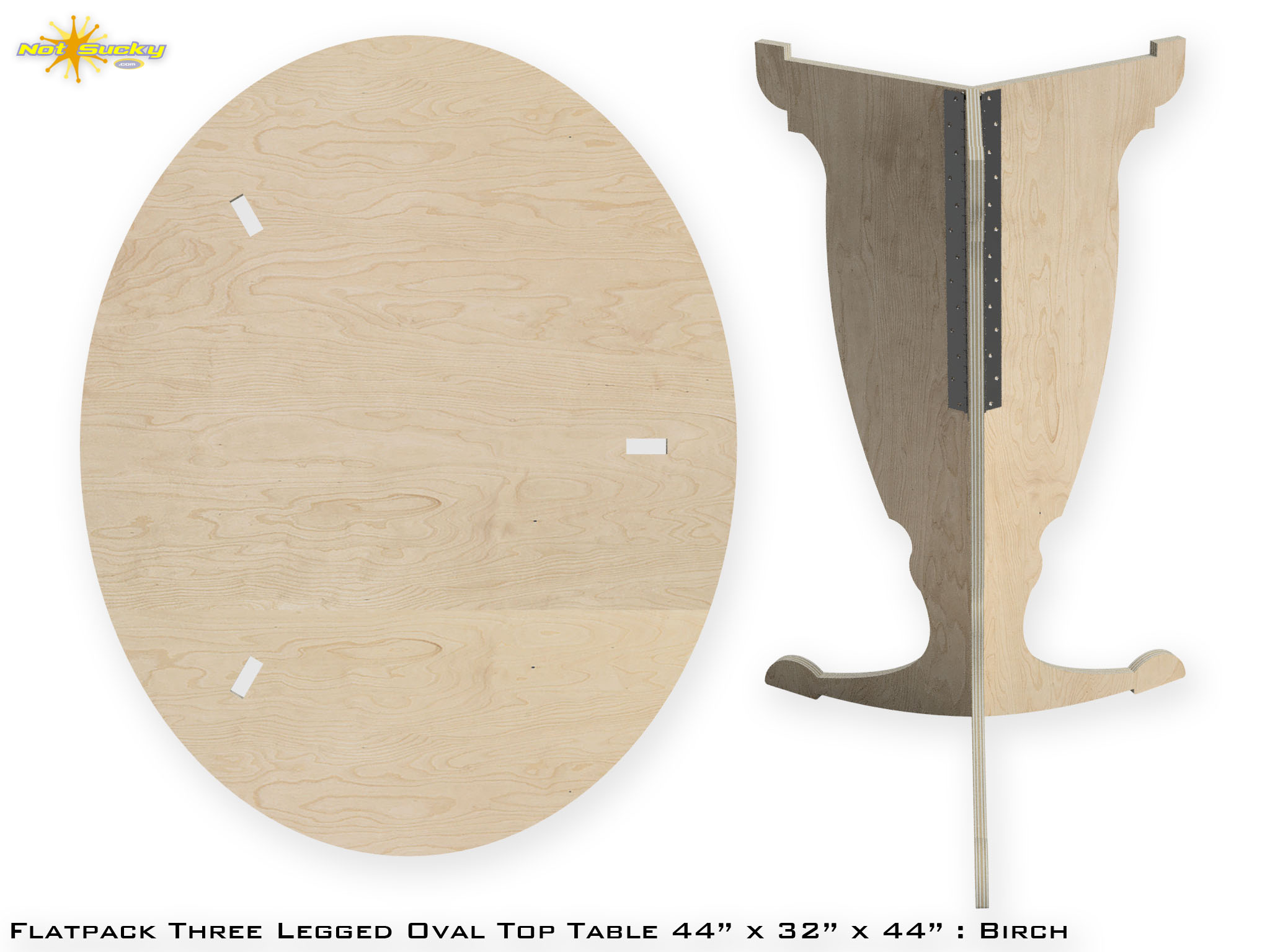 Round Flat Pack Table with Folding Legs