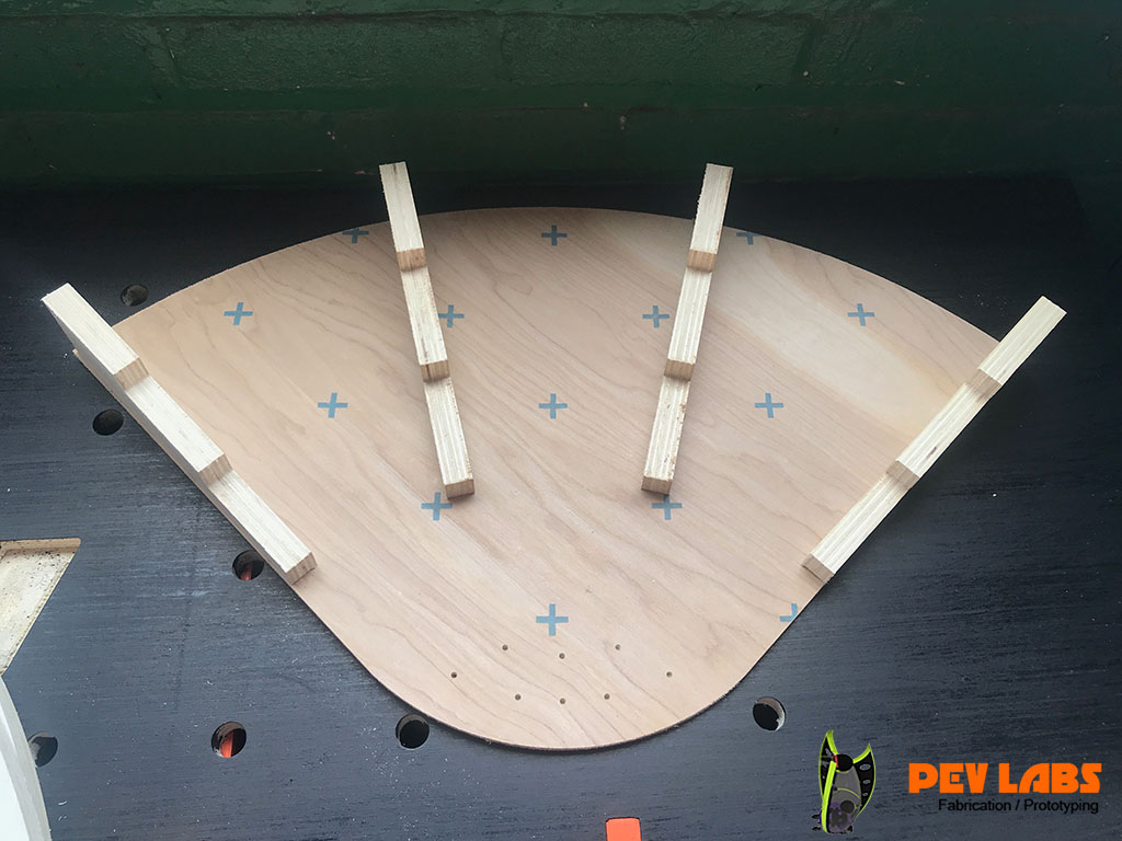 Assembled Base for Curved Bit Caddy