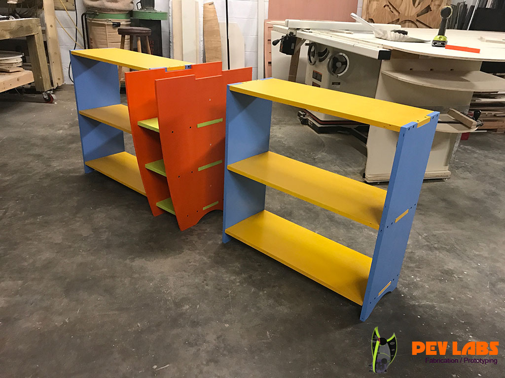 Flat-Pack Shelving Units After Painting