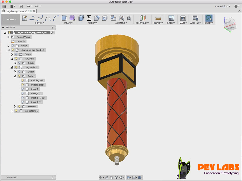 PEV Labs for Fusion 360 for CAD/CAM Modeling