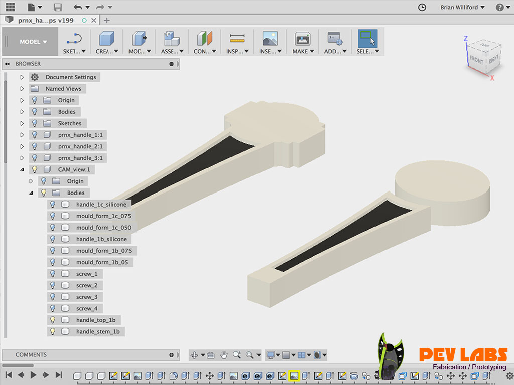Create a 3D Model of the Proposed Parts. We used AutoDesk Fusion 360
