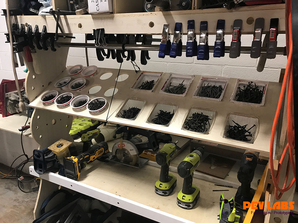 Drill Rack and Screw Shelf Design by PEV Labs